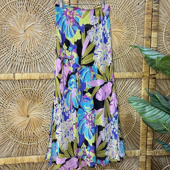 Vintage Y2K Multicolor Floral Maxi Skirt Size Medium - Picture 1 of 5